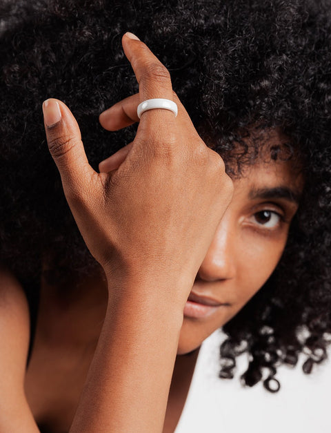 PAGO Ring Slim White Shiny