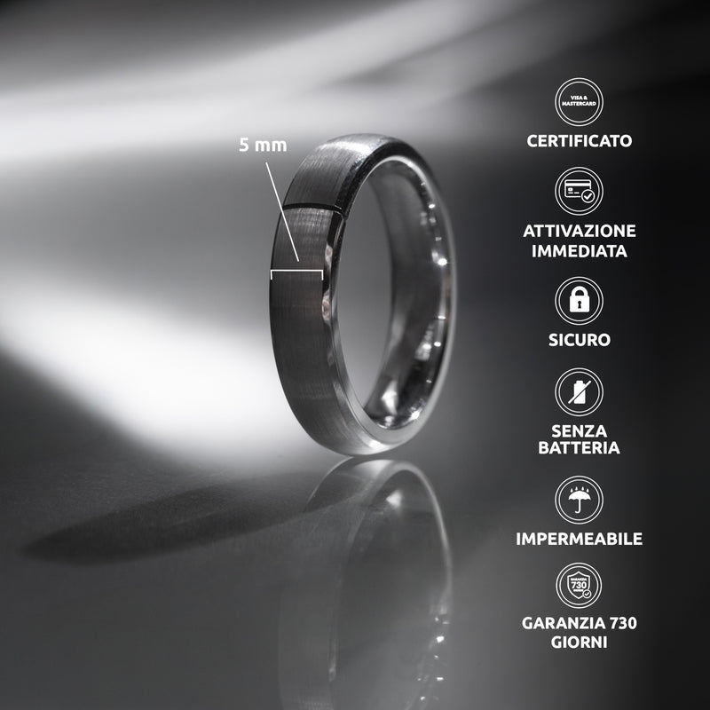 PAGO Ring Slim Argenteo Rough