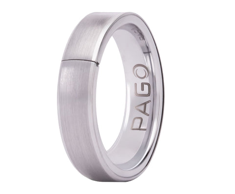 PAGO Ring Slim Argenteo Rough