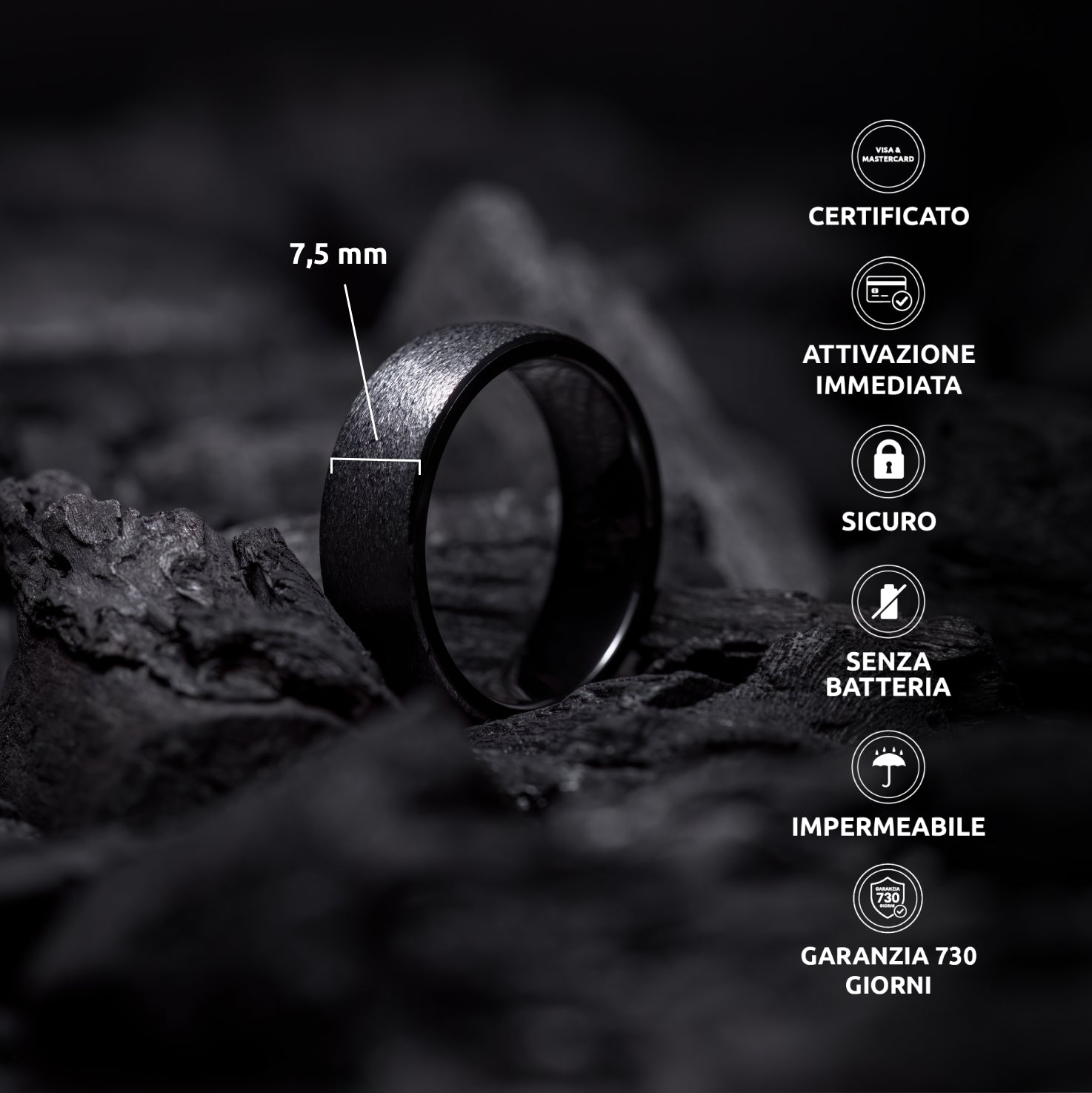 PAGO Ring Black Rough