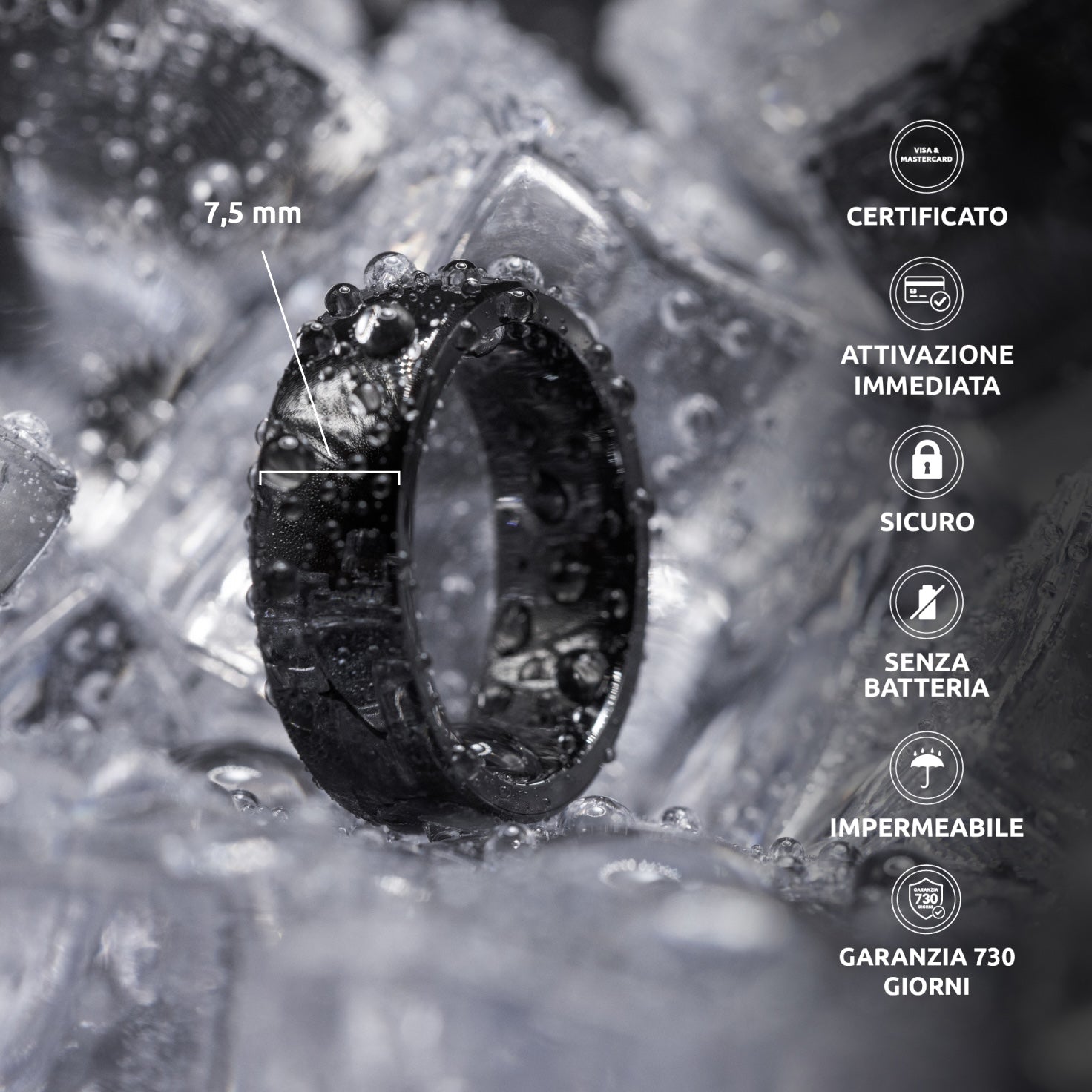 PAGO Ring Black Shiny