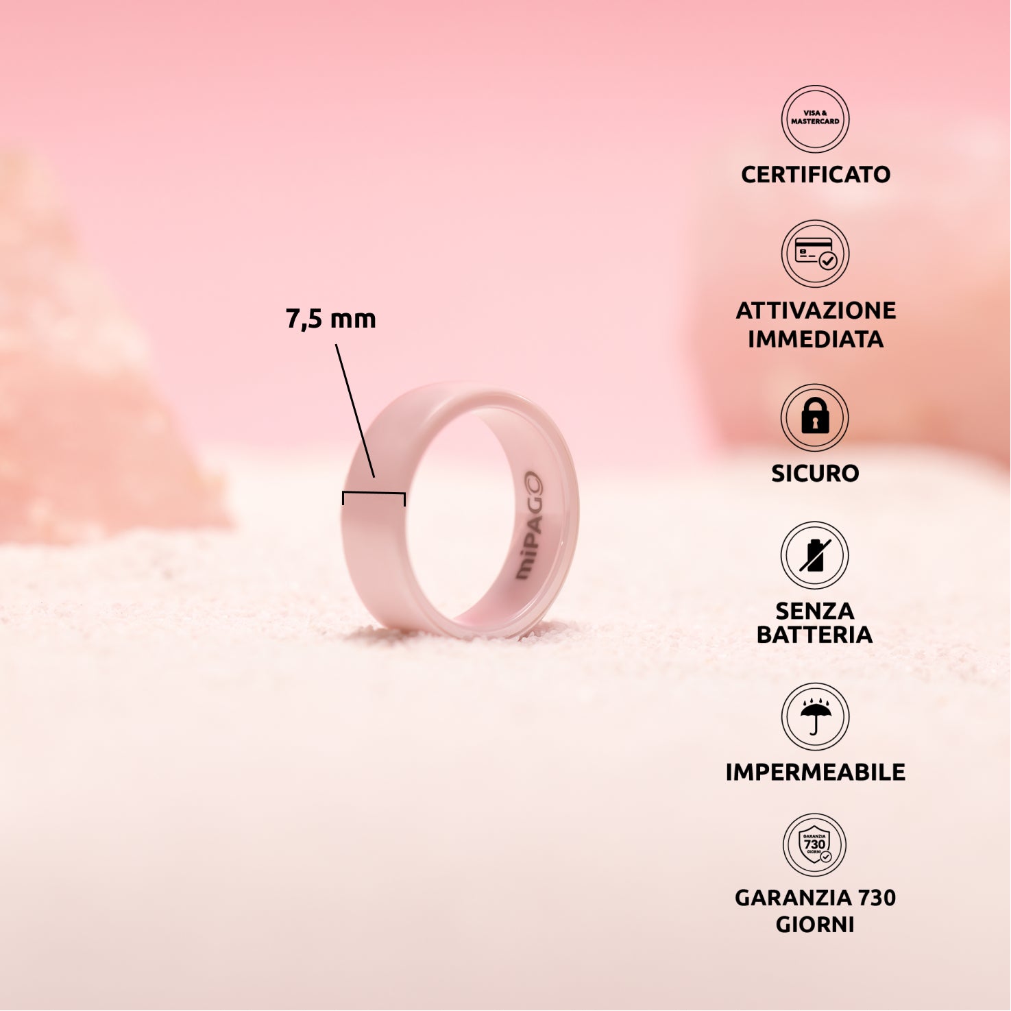 PAGO Ring Pink Shiny