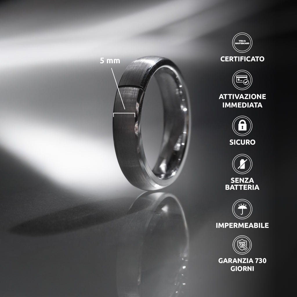 PAGO Ring Slim Argenteo Rough