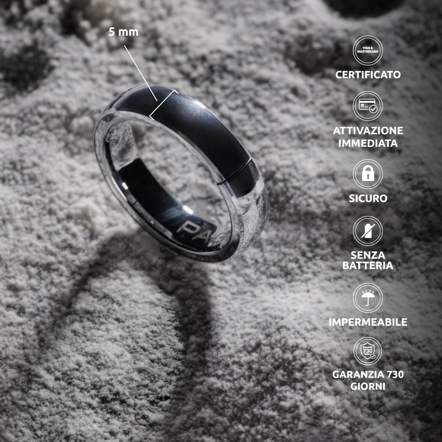 PAGO Ring Slim Argenteo Shiny