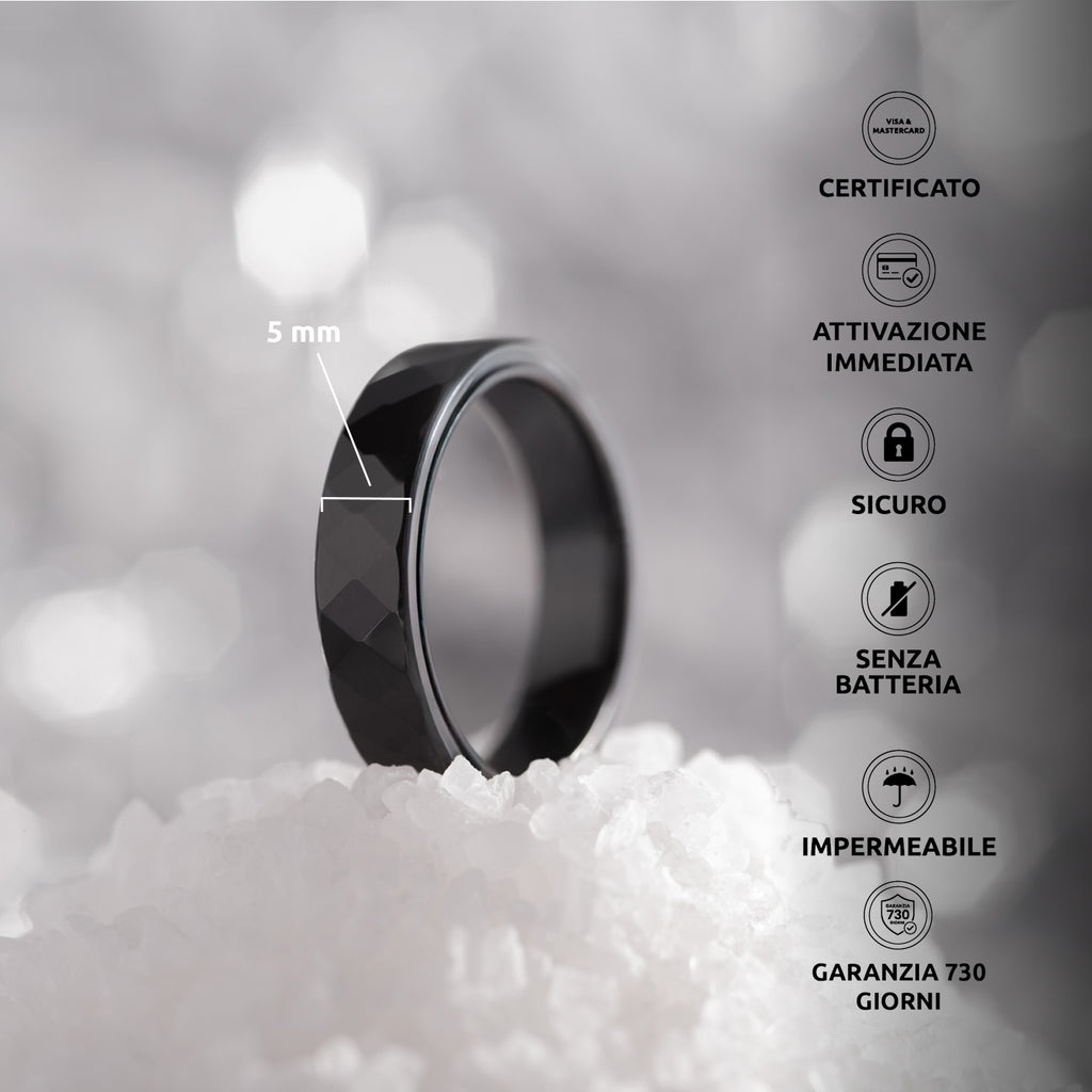 PAGO Ring Slim Black Diamond