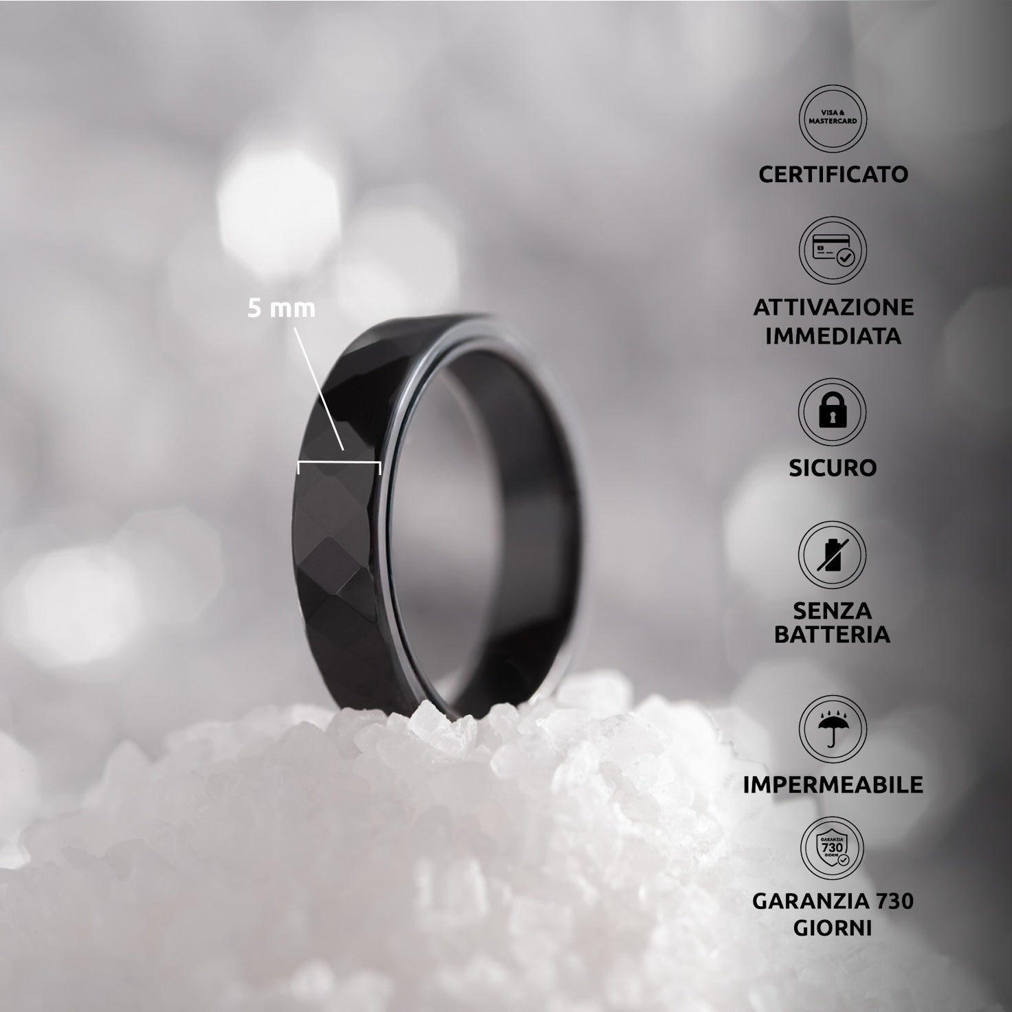 PAGO Ring Slim Black Diamond