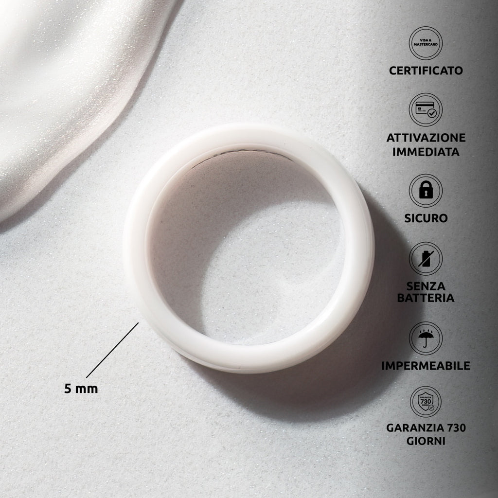 PAGO Ring Slim White Shiny